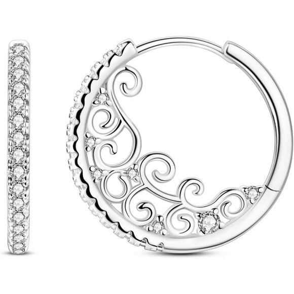 925 Sterling Silver Earrings Big Large Hoops for Women Ladies  Lightweight - Picture 1 of 6